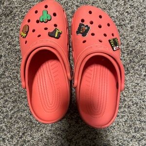 Womens Crocs peach/pink Clogs with Fun Charms